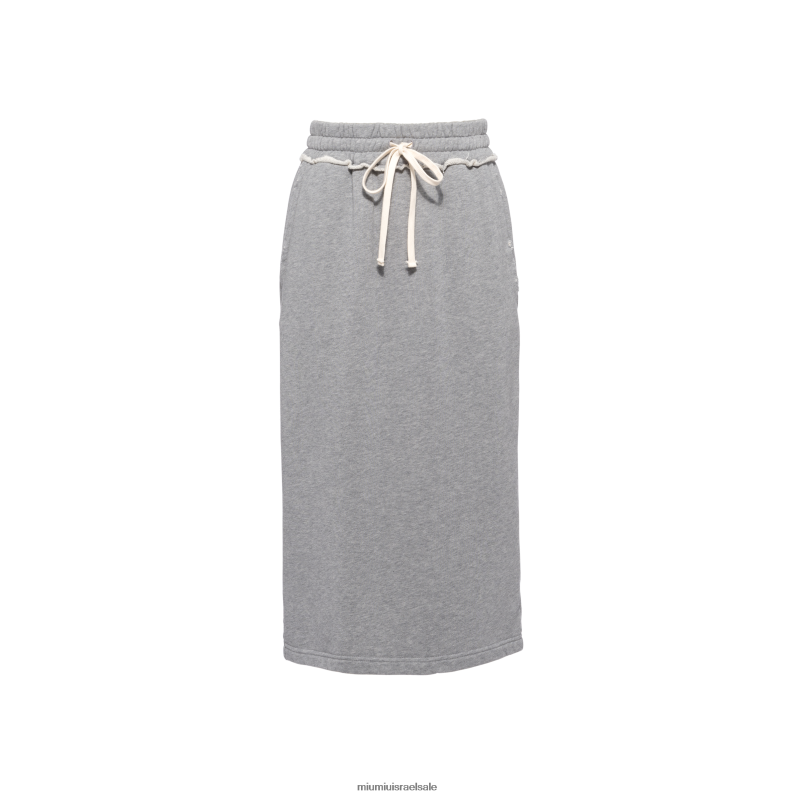מוכן ללבישה אפור Miu Miu חצאית צמר כותנה FNPPL685