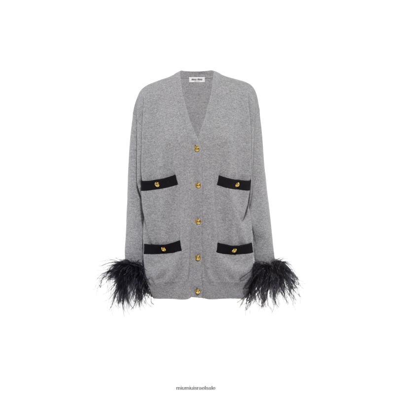 מוכן ללבישה אפור Miu Miu קרדיגן קשמיר FNPPL768