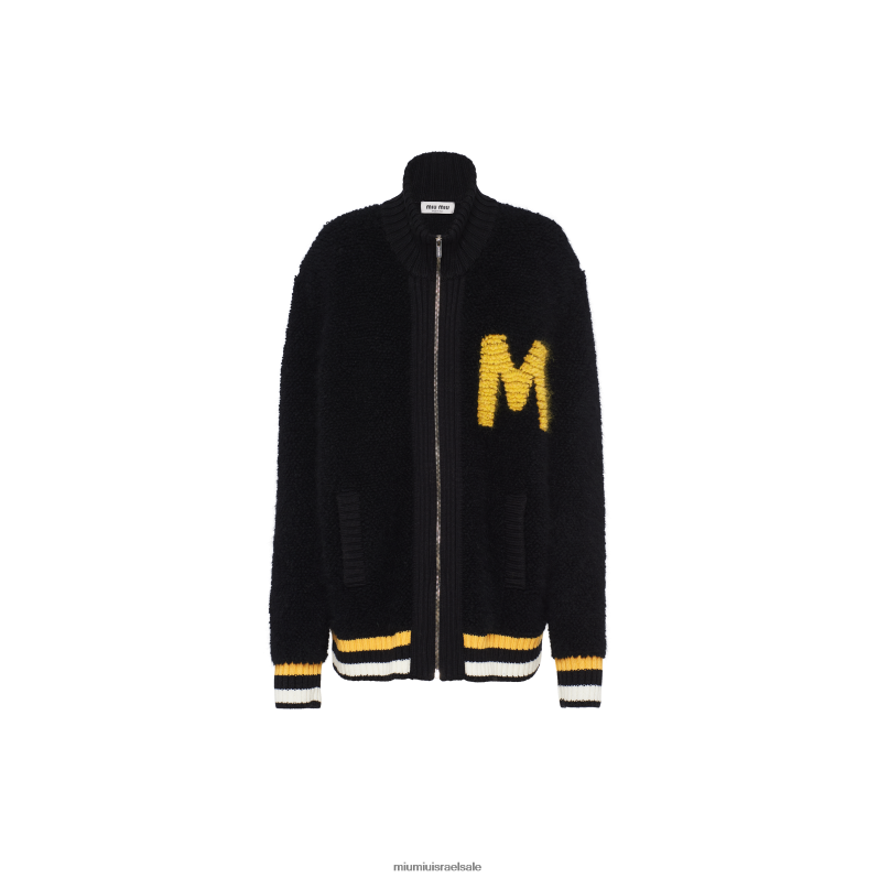 מוכן ללבישה שָׁחוֹר Miu Miu קרדיגן בוקל FNPPL777