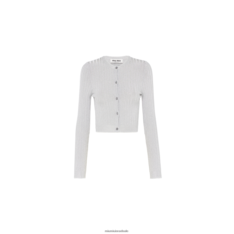 מוכן ללבישה כסף Miu Miu קרדיגן צולע FNPPL780