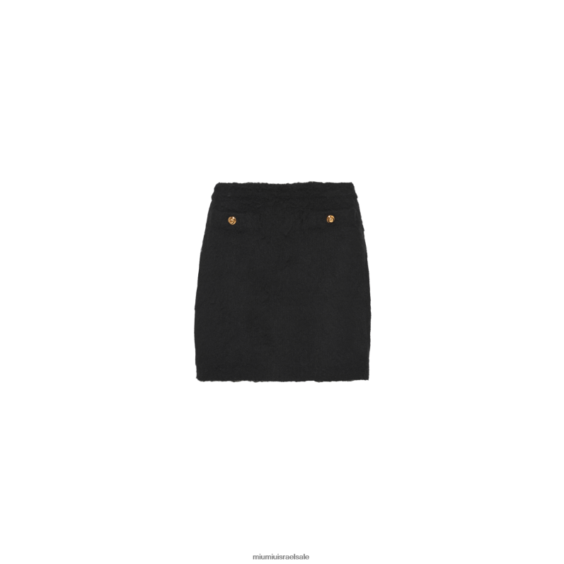 מוכן ללבישה שָׁחוֹר Miu Miu חצאית מיני בוקל FNPPL782