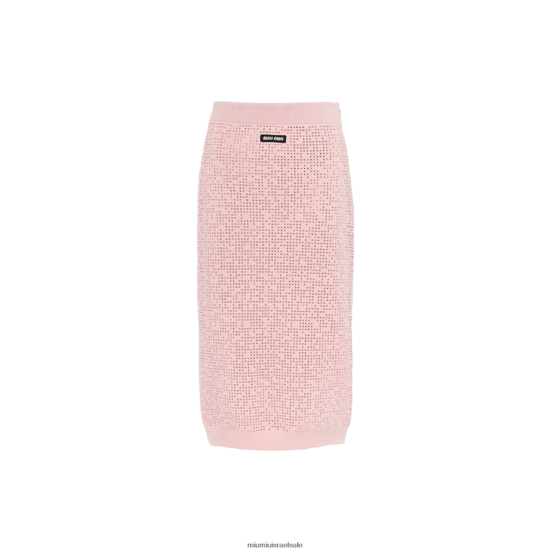 מוכן ללבישה ורוד בהט Miu Miu חצאית צמר FNPPL784