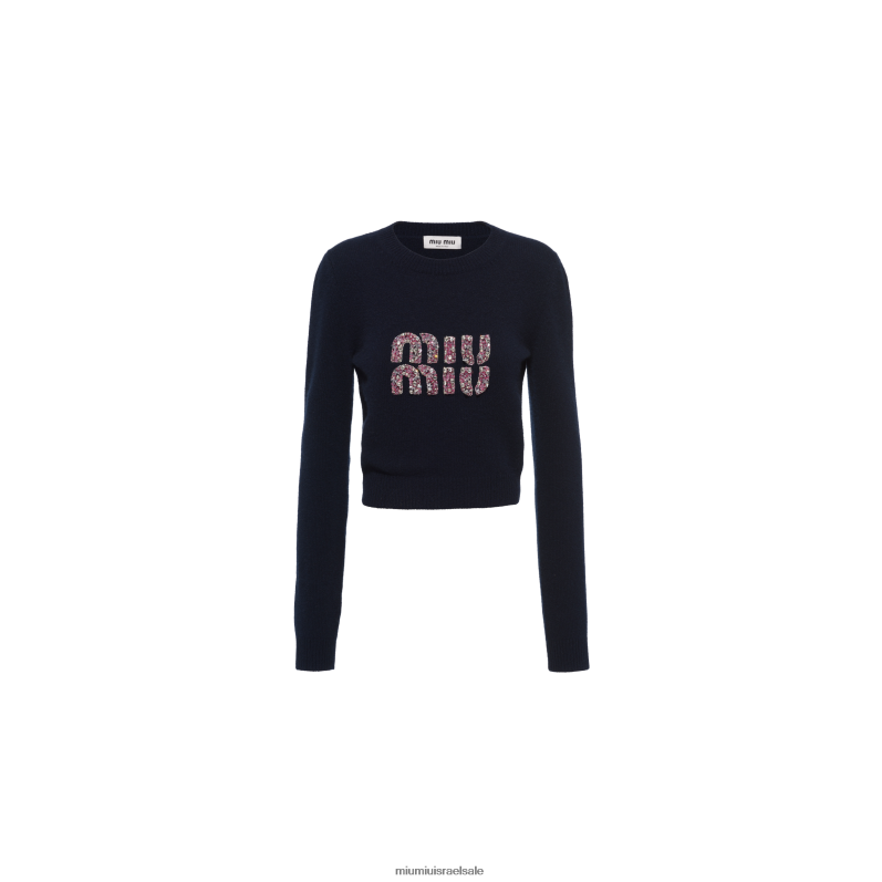מוכן ללבישה חיל הים Miu Miu סוודר קשמיר FNPPL791