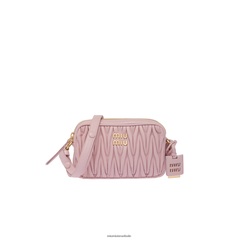 אוסף ורוד בהט Miu Miu תיק כתף מעור נאפה מטאלס FNPPL80