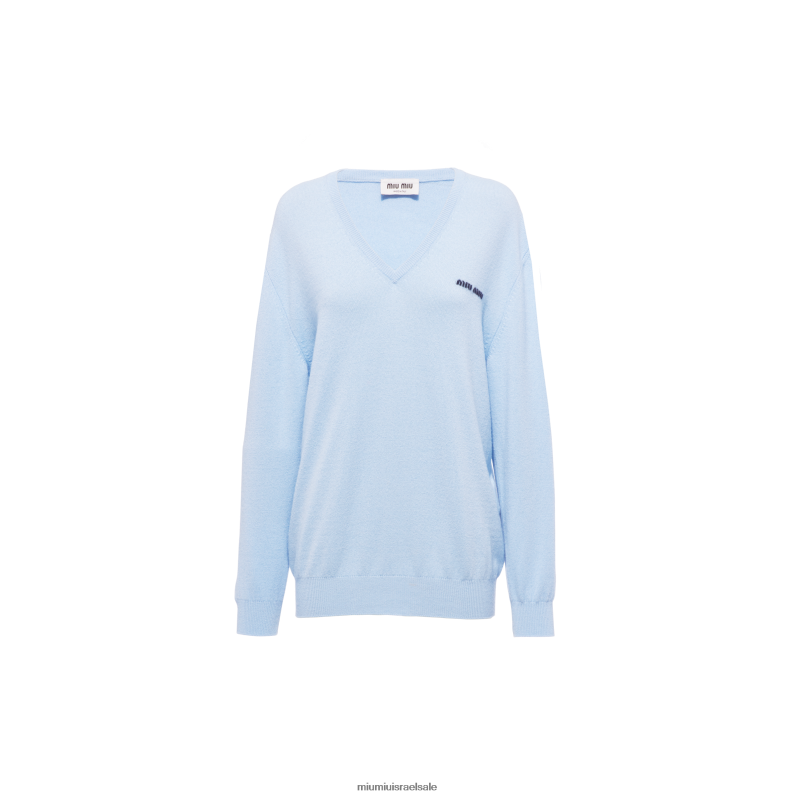 מוכן ללבישה אסטרו Miu Miu סוודר קשמיר עם לוגו FNPPL801