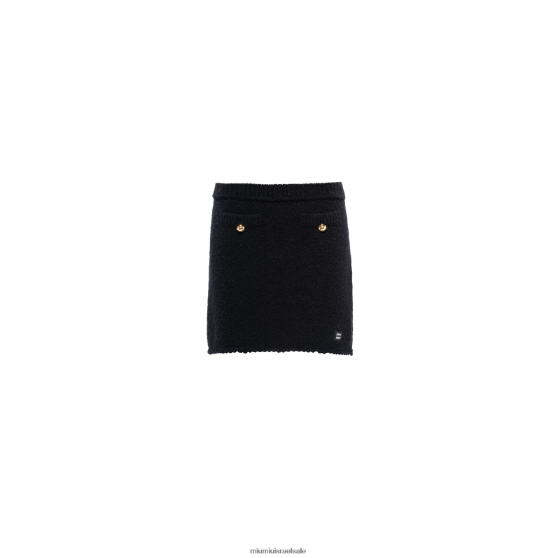 מוכן ללבישה שָׁחוֹר Miu Miu חצאית מיני בוקל FNPPL804