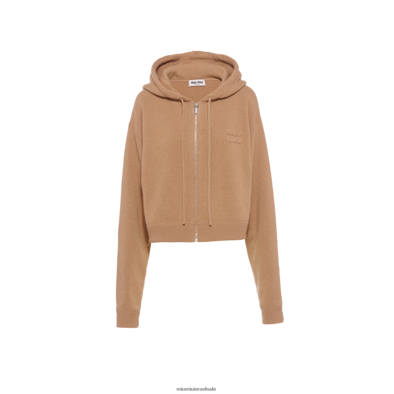 מוכן ללבישה חום גמל Miu Miu קפוצ'ון צמר וקשמיר FNPPL812