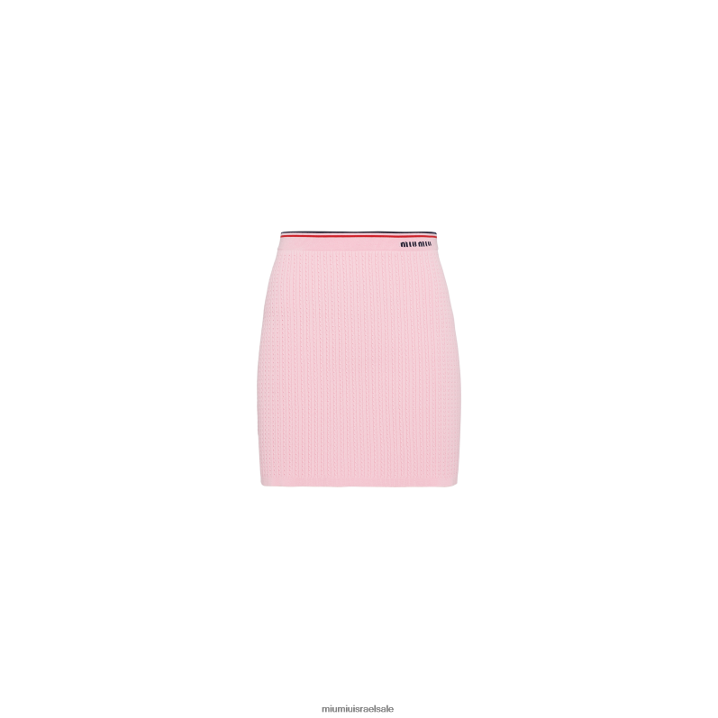 מוכן ללבישה וָרוֹד Miu Miu חצאית מיני ויסקוזה עם לוגו FNPPL818