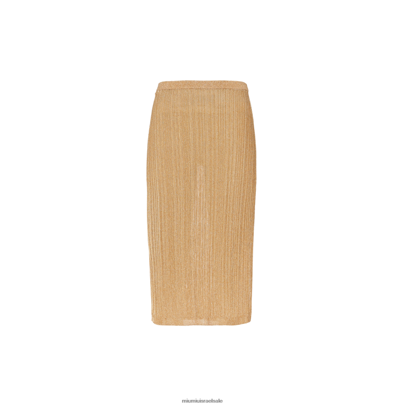מוכן ללבישה זהב Miu Miu חצאית צולעת FNPPL819