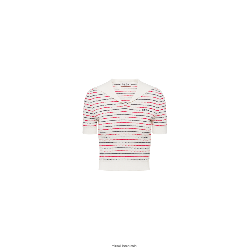 מוכן ללבישה לבן Miu Miu סוודר כותנה FNPPL830