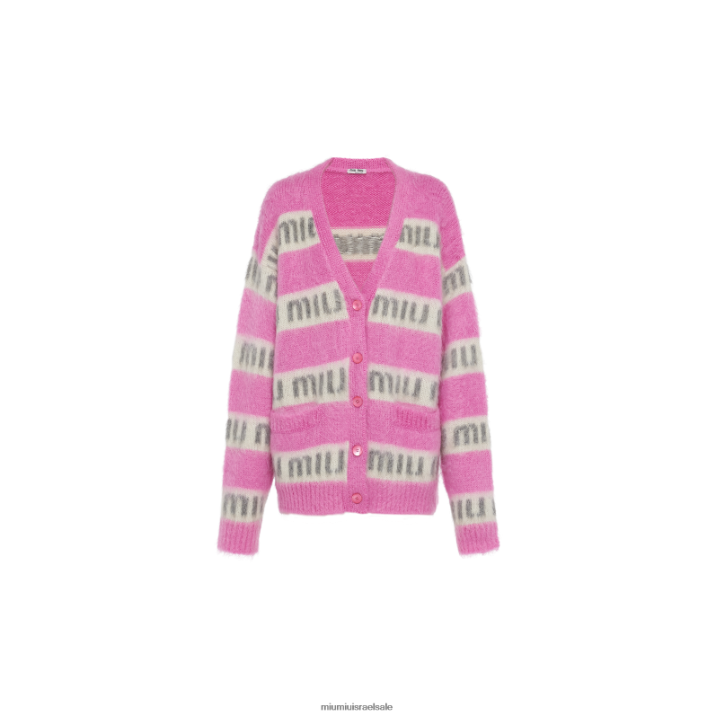 מוכן ללבישה ורוד פוקסיה Miu Miu קרדיגן אנגורה FNPPL832