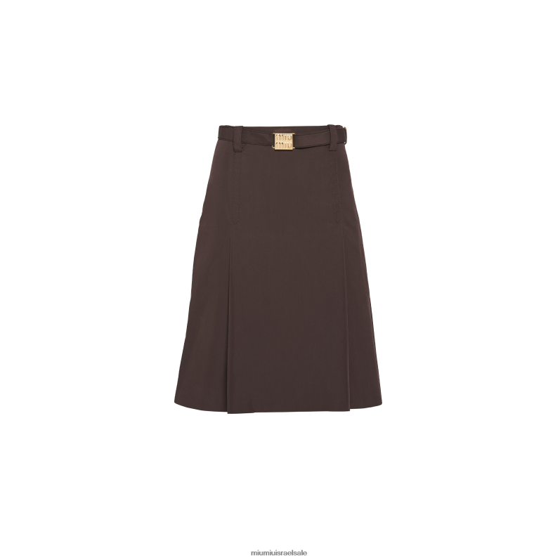 מוכן ללבישה חום קקאו Miu Miu חצאית כותנה פנמה FNPPL833