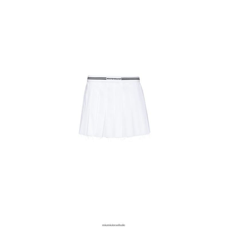 מוכן ללבישה לבן Miu Miu חצאית מיני פופלין FNPPL836