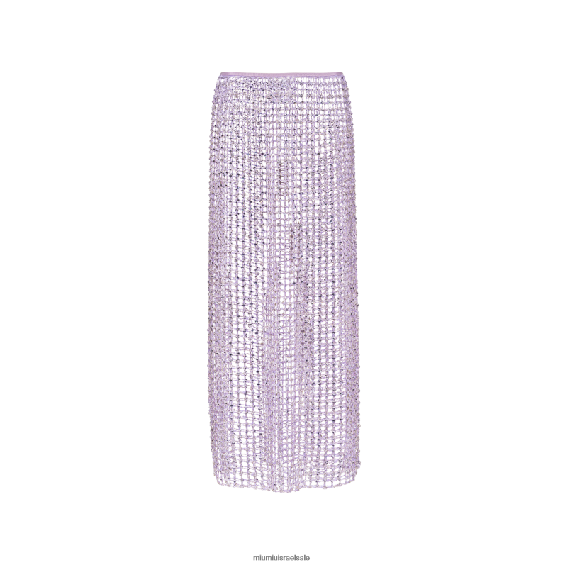 מוכן ללבישה לִילָך Miu Miu חצאית קרושה רקומה ארוכה FNPPL839