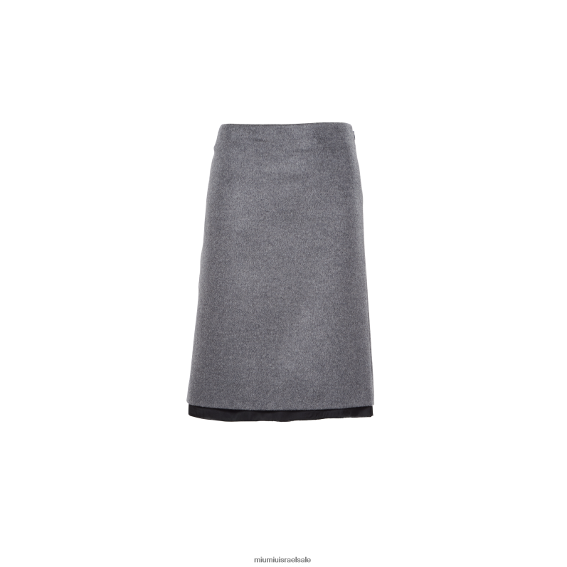 מוכן ללבישה אפור Miu Miu חצאית קטיפה FNPPL848