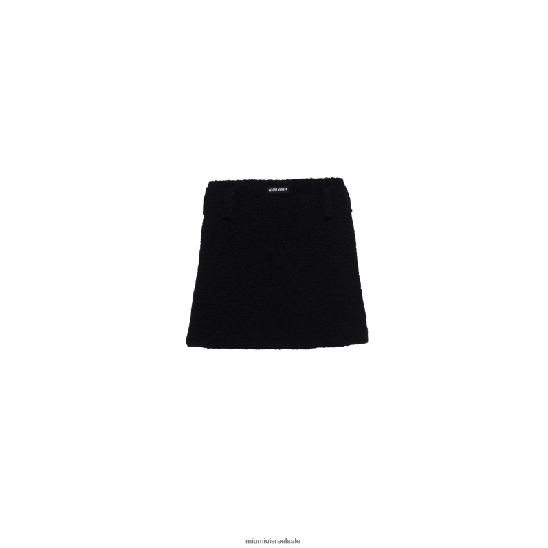 מוכן ללבישה שָׁחוֹר Miu Miu חצאית מיני בוקל FNPPL864
