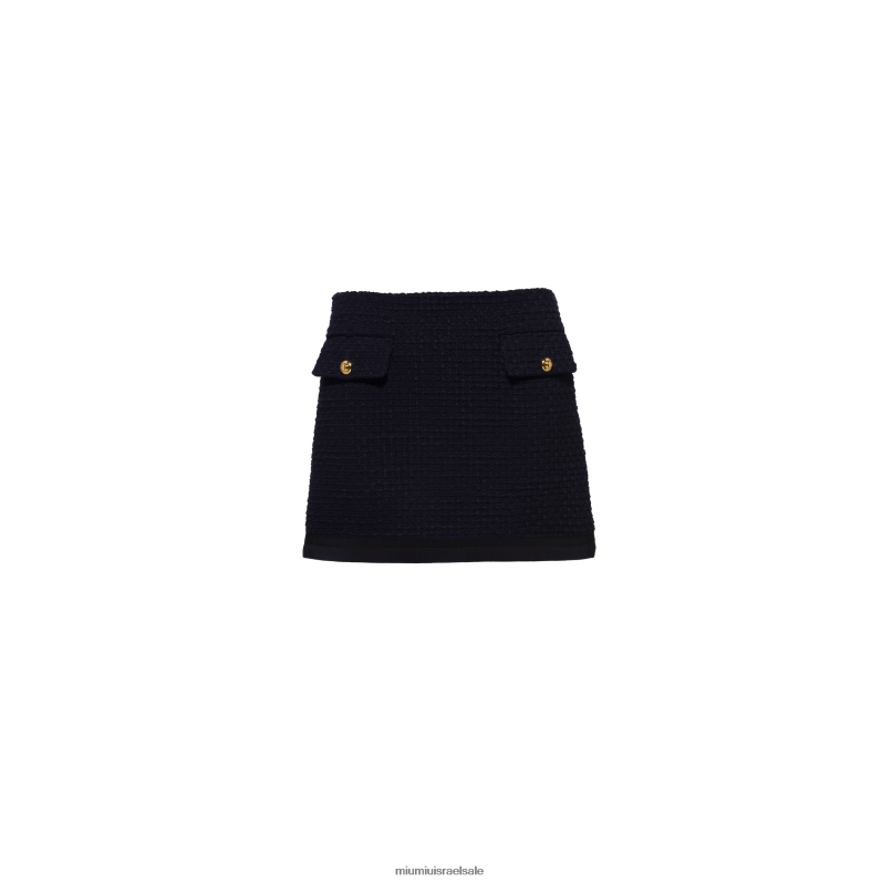 מוכן ללבישה חיל הים Miu Miu חצאית מיני טוויד FNPPL869