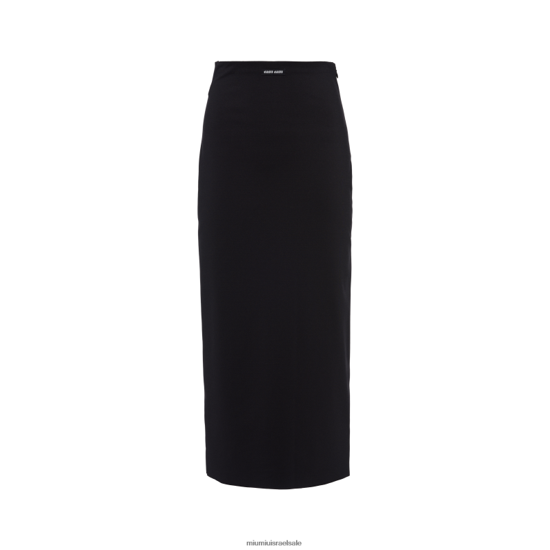 מוכן ללבישה שָׁחוֹר Miu Miu חצאית ג'רסי מתיחה FNPPL874