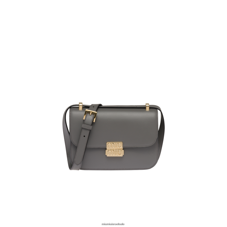אוסף אפור שיש Miu Miu תיק כתף מעור FNPPL88