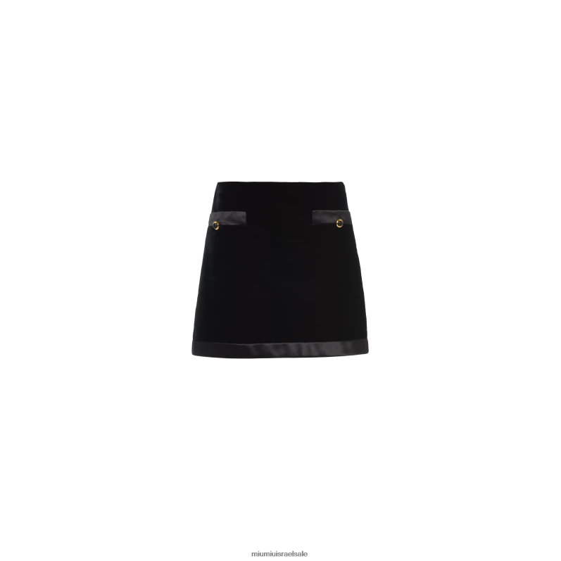 מוכן ללבישה שָׁחוֹר Miu Miu חצאית מיני מקטיפה FNPPL883