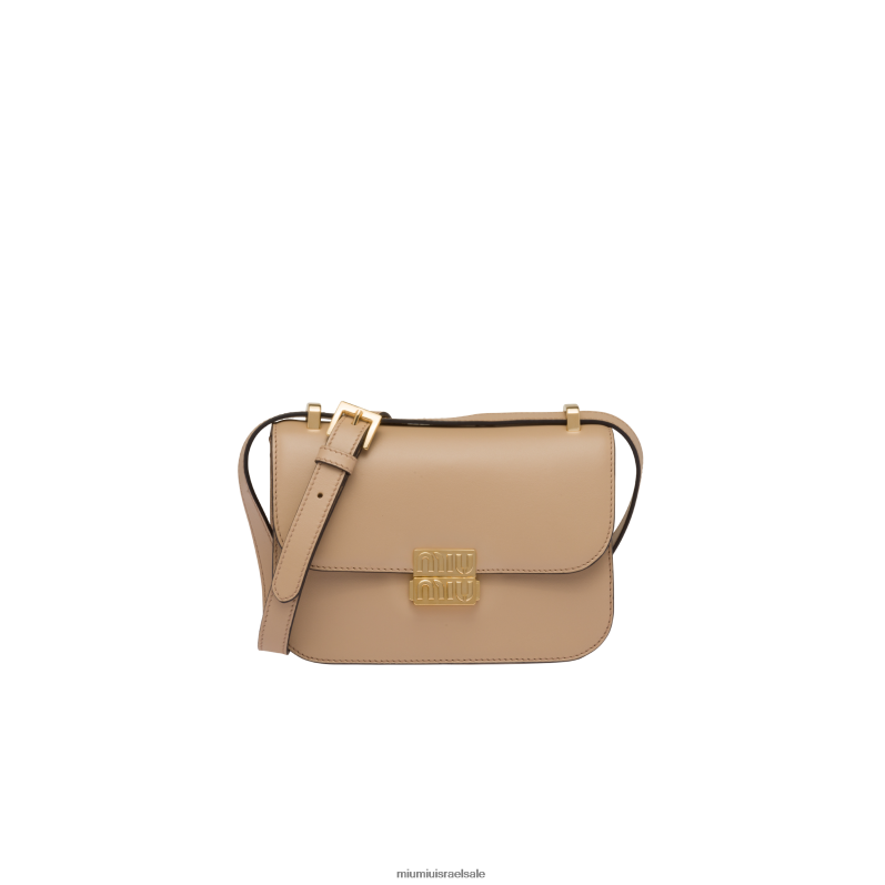 אוסף בז' חול Miu Miu תיק כתף מעור FNPPL89