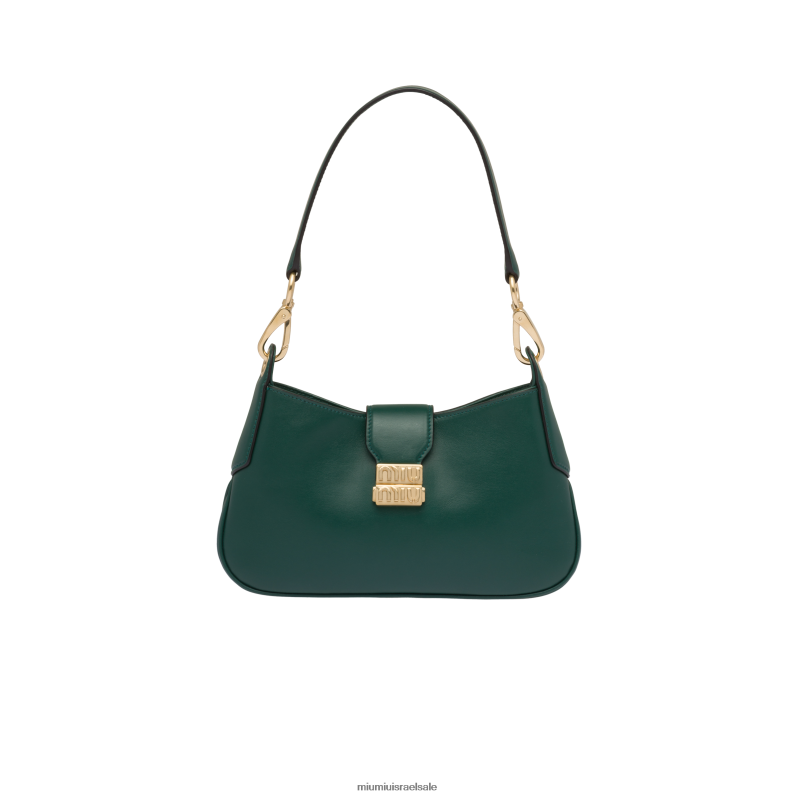 אוסף ירוק הרדוף Miu Miu תיק נווד מעור FNPPL91