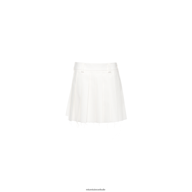 מוכן ללבישה לבן Miu Miu חצאית מיני צ'ינו קפלים FNPPL922