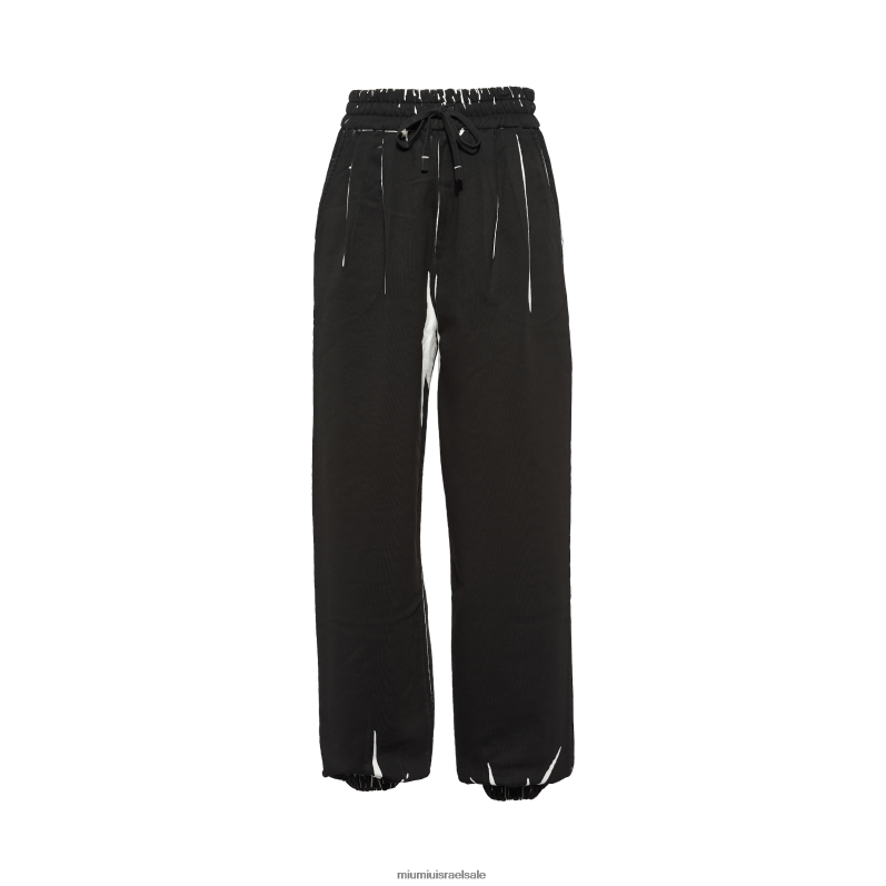 מוכן ללבישה שָׁחוֹר Miu Miu נעלי ספורט צמר כותנה מודפסות FNPPL952