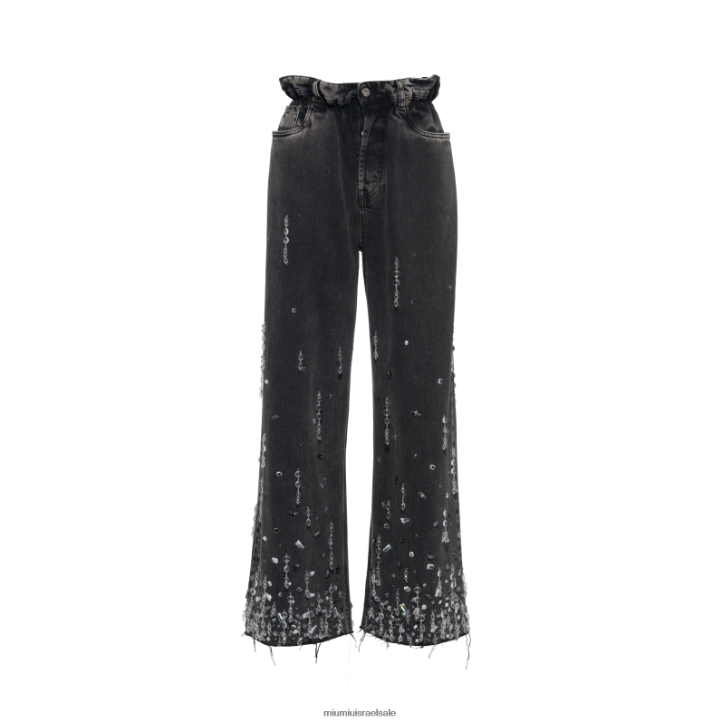 מוכן ללבישה שָׁחוֹר Miu Miu מכנסי ג'ינס FNPPL978