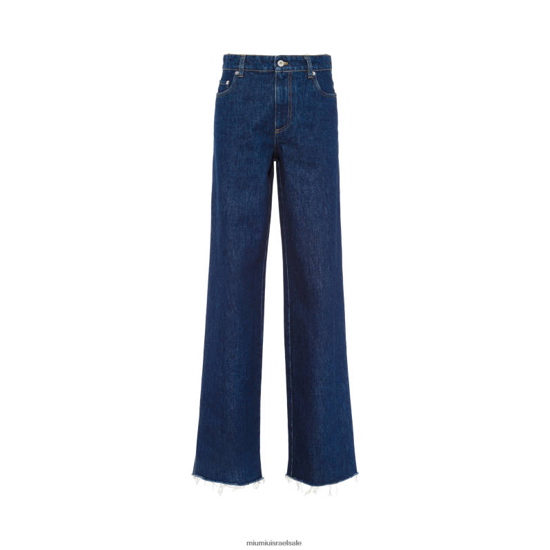 מוכן ללבישה חיל הים Miu Miu ג'ינס ג'ינס עם חמישה כיסים FNPPL993
