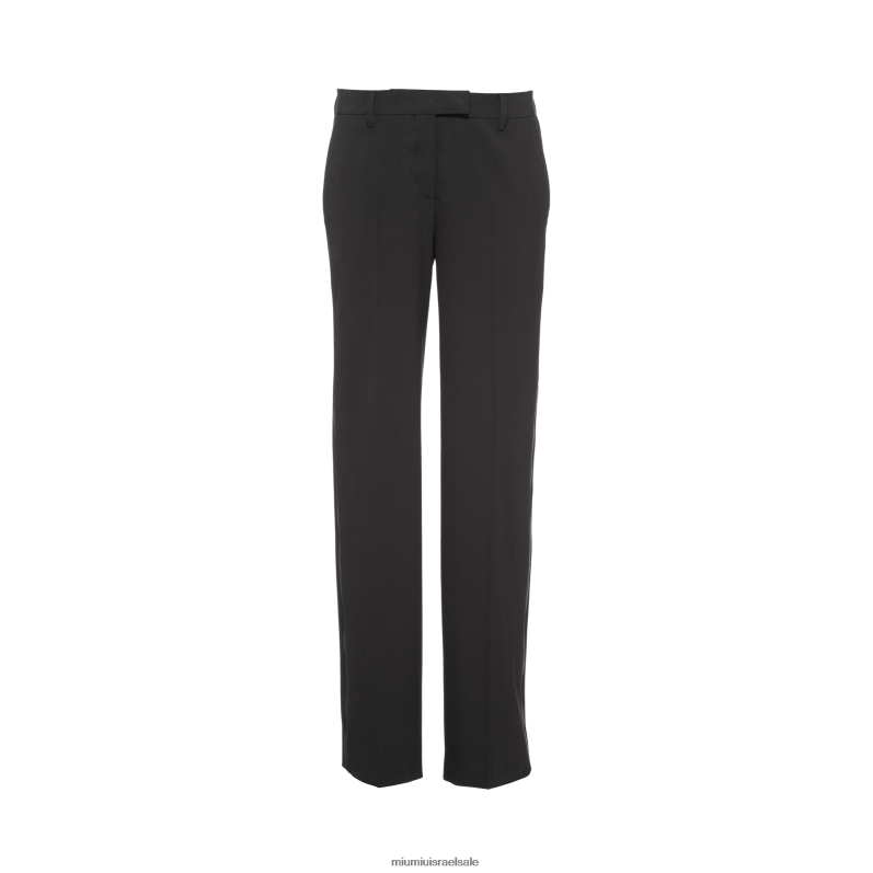 מוכן ללבישה שָׁחוֹר Miu Miu מכנסי grain de poudre FNPPL1000