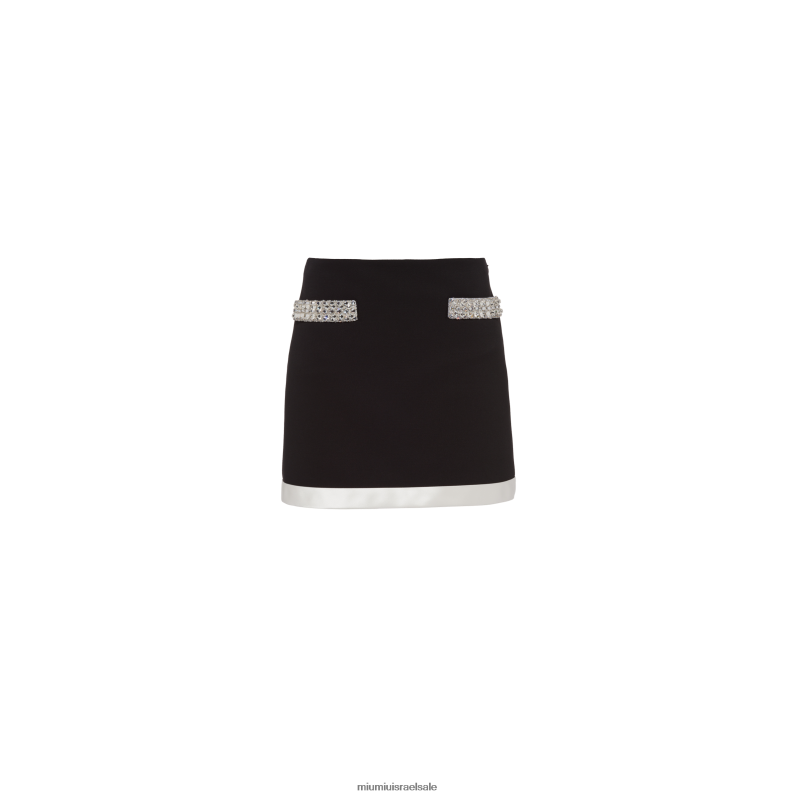 מוכן ללבישה שָׁחוֹר Miu Miu חצאית מיני grain de poudre FNPPL885