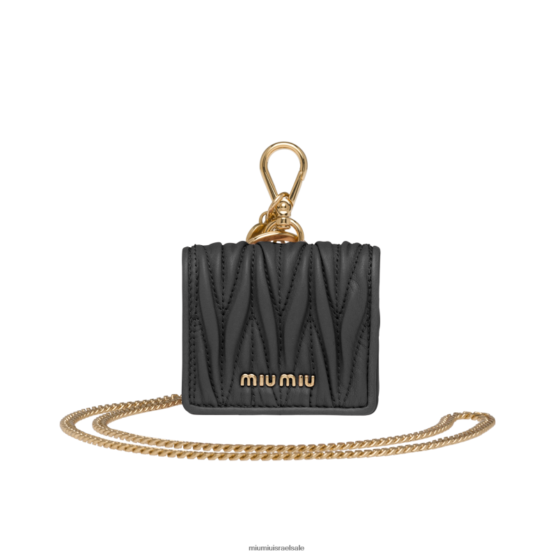 אביזרים שָׁחוֹר Miu Miu נרתיק מעור נאפה של matelasse airpods pro FNPPL1097