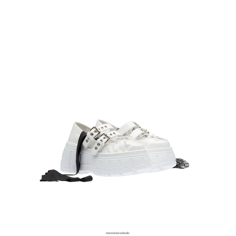 נעליים לבן Miu Miu בלרינות שטוחות מעור naplak FNPPL285