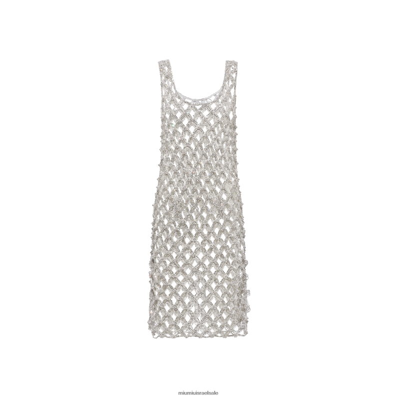 מוכן ללבישה גָבִישׁ Miu Miu שמלת רשת rhinestone רקומה FNPPL418