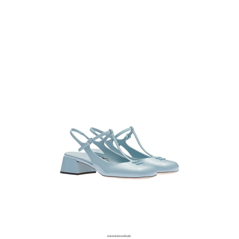 נעליים כחול בהיר Miu Miu משאבות slingback מעור פטנט FNPPL179