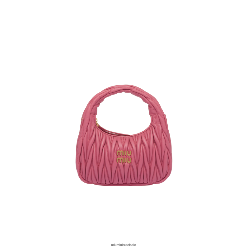 אוסף ביגוניה ורוד Miu Miu wander matelasse תיק מיני נווד מעור נאפה FNPPL1