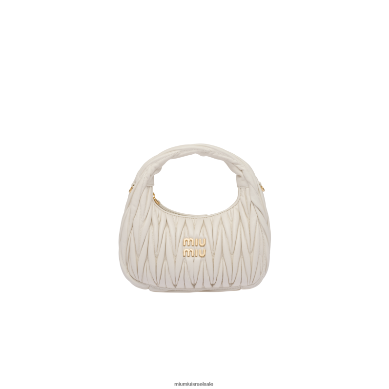אוסף לבן Miu Miu wander matelasse תיק מיני נווד מעור נאפה FNPPL15