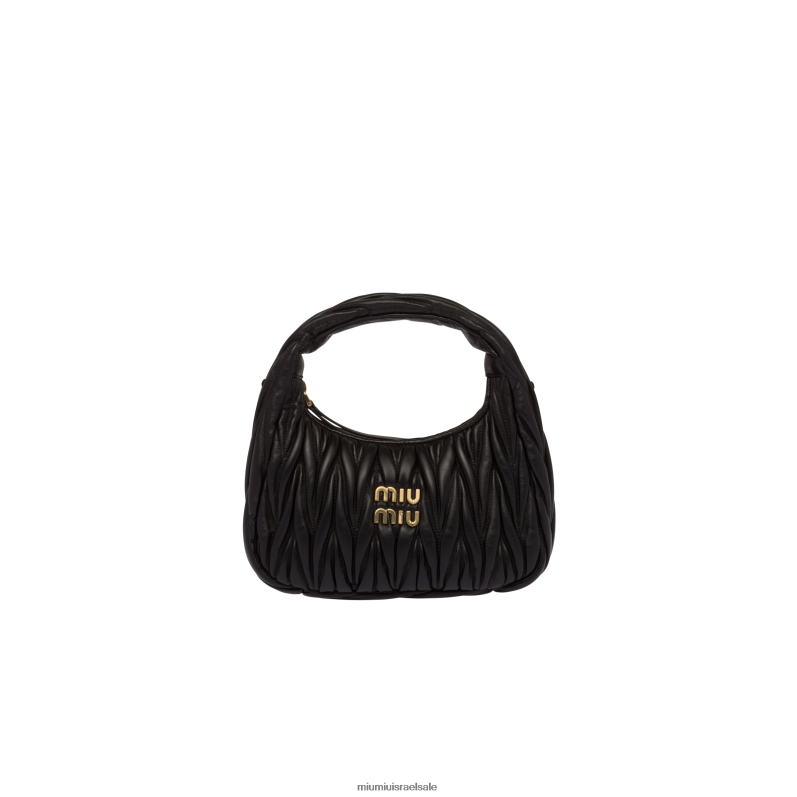 אוסף שָׁחוֹר Miu Miu wander matelasse תיק מיני נווד מעור נאפה FNPPL16