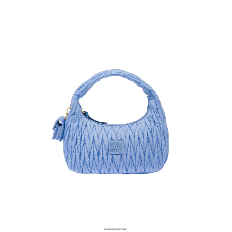 אוסף כחול אסטרלי Miu Miu wander matelasse תיק נווד משופץ ניילון FNPPL37