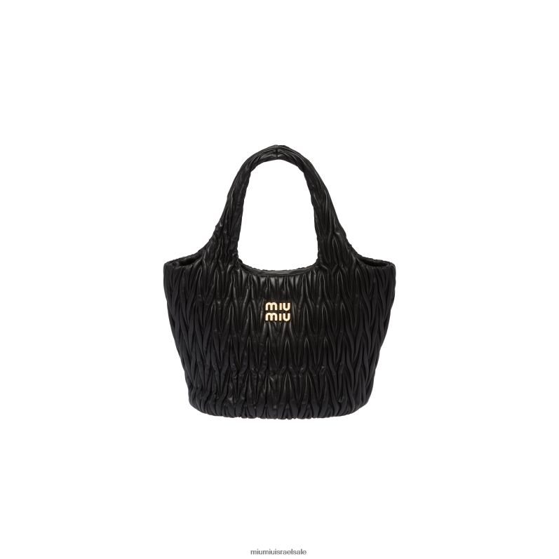 אוסף שָׁחוֹר Miu Miu wander matelasse תיק מעור נאפה FNPPL49