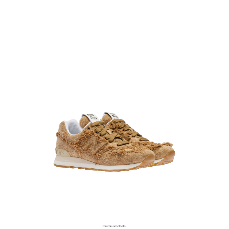 נעליים קוניאק New Balance 574 X Miu Miu נעלי ספורט ג'ינס משוישות FNPPL288