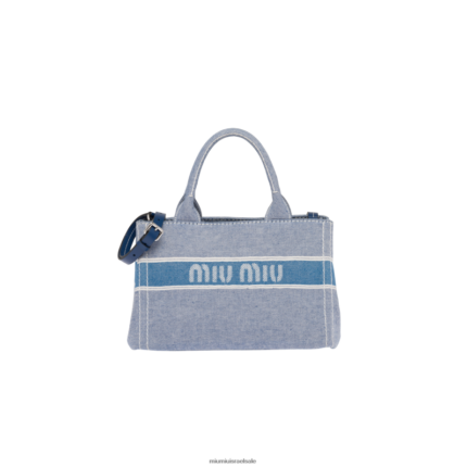 אוסף bluette Miu Miu תיק ג'ינס עם לוגו אקארד FNPPL133