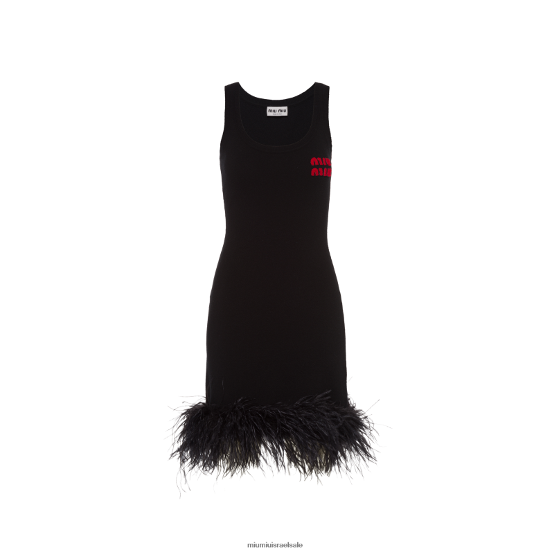 d79ed795d79bd79f_d79cd79cd791d799d7a9d794_d7a9d6b8d781d797d795d6b9d7a8_miu_miu_d7a9d79ed79cd7aa_d7a7d7a9d79ed799d7a8_d7a2d79.png מוכן ללבישה שָׁחוֹר Miu Miu שמלת קשמיר עם נוצות FNPPL412 – תמונה 1