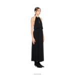 ⁦מוכן ללבישה שָׁחוֹר Miu Miu שמלת midi halter organzine FNPPL374⁩ – תמונה ⁦5⁩