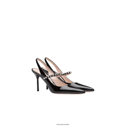 נעליים שָׁחוֹר Miu Miu משאבות slingback מעור פטנט FNPPL203