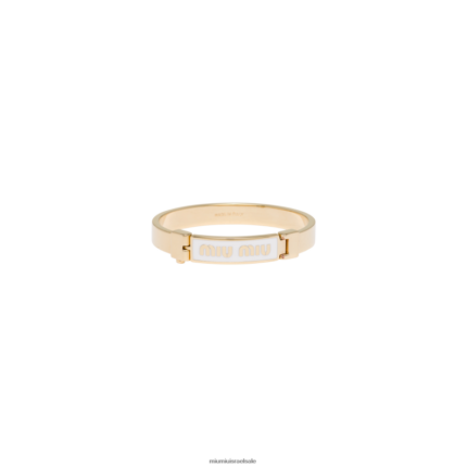 תכשיטים לבן Miu Miu צמיד מתכת עם אמייל FNPPL1337